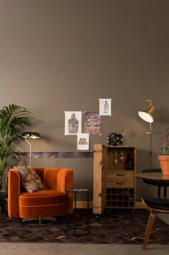 Lounge Drehsessel Flower Samt rostrot