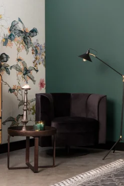 Lounge Drehsessel Flower Samt schwarz