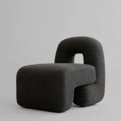 Lounge Sessel Daiku Bouclé grau