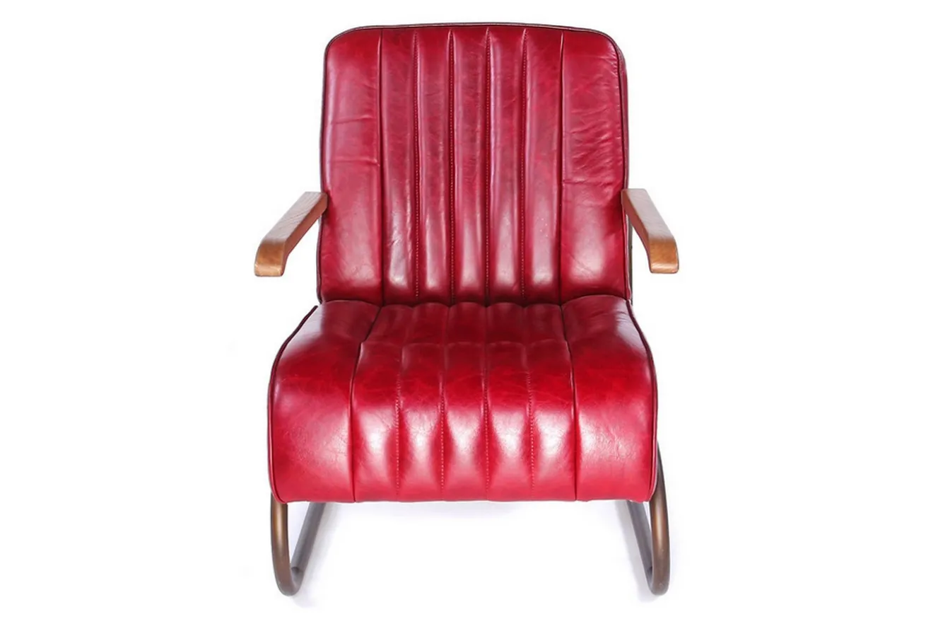 Lounge Sessel Marco 1930 Leder rot