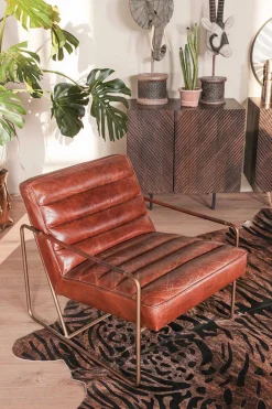 Lounge Sessel Marco Century Leder braun