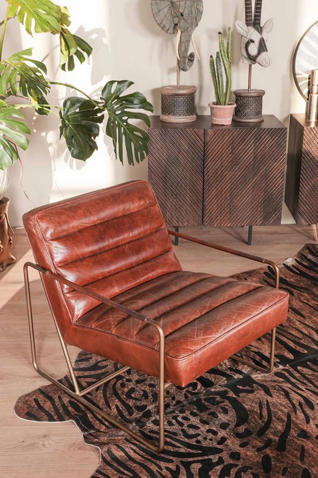 Lounge Sessel Marco Century Leder braun