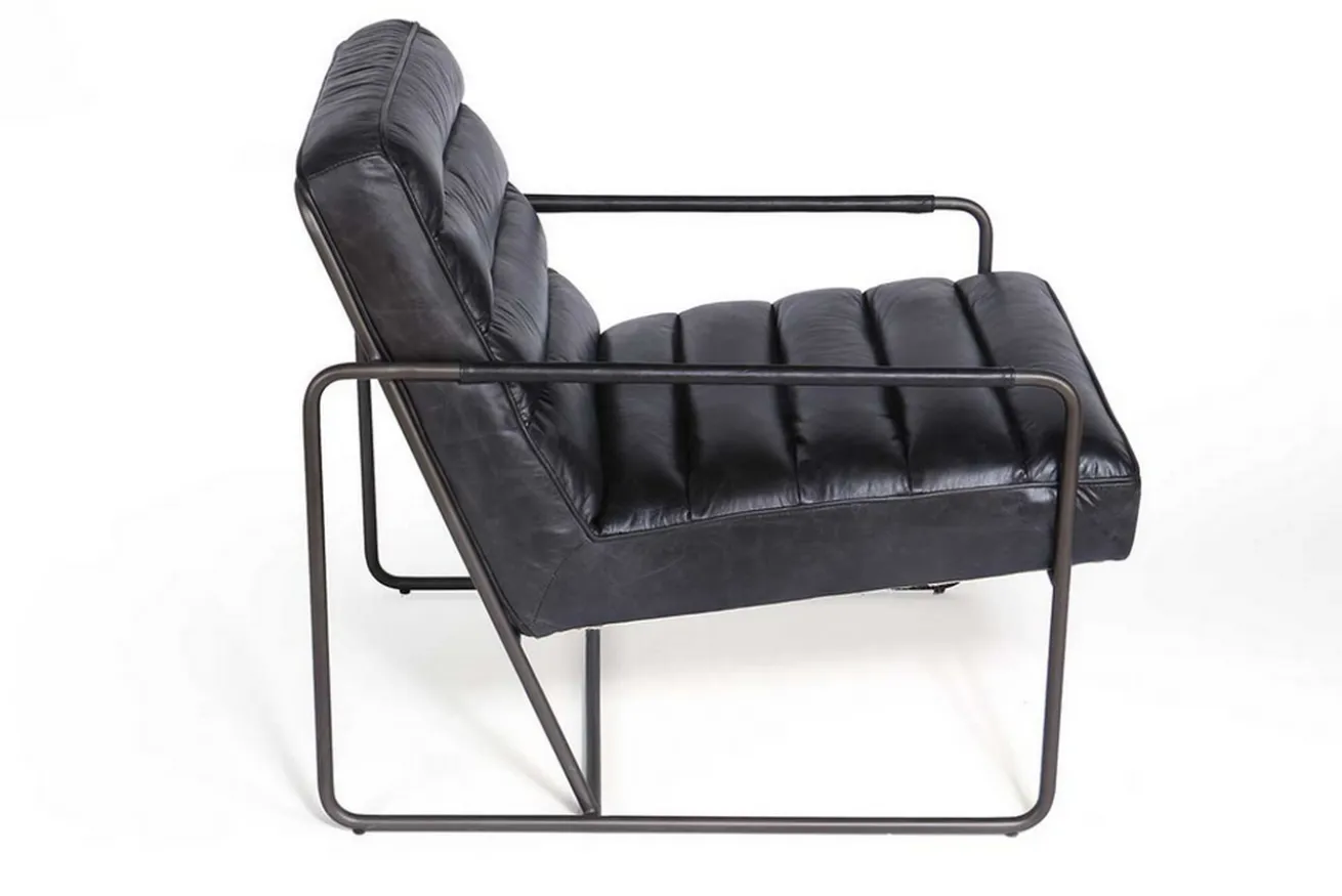 Lounge Sessel Marco Century Leder schwarz