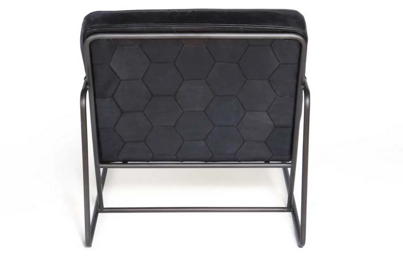 Lounge Sessel Marco Century Leder schwarz