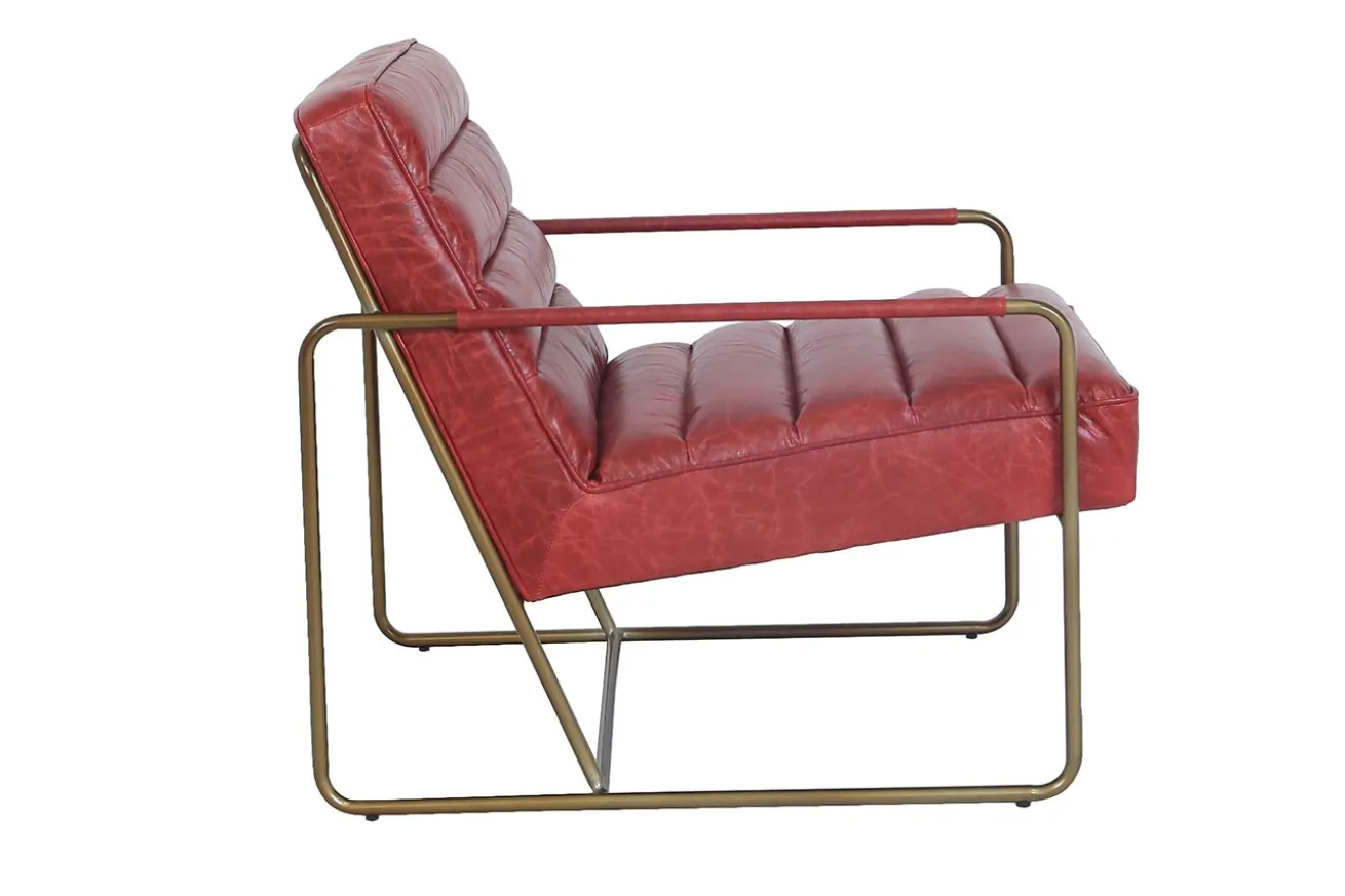Lounge Sessel Marco Century Leder rot
