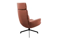 Loungesessel Arva mit Kopfstütze Leder braun