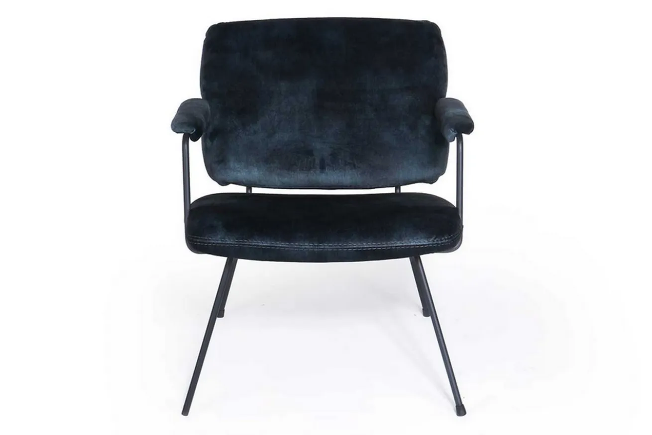 Loungesessel Bossa Nova Samt schwarz-blau