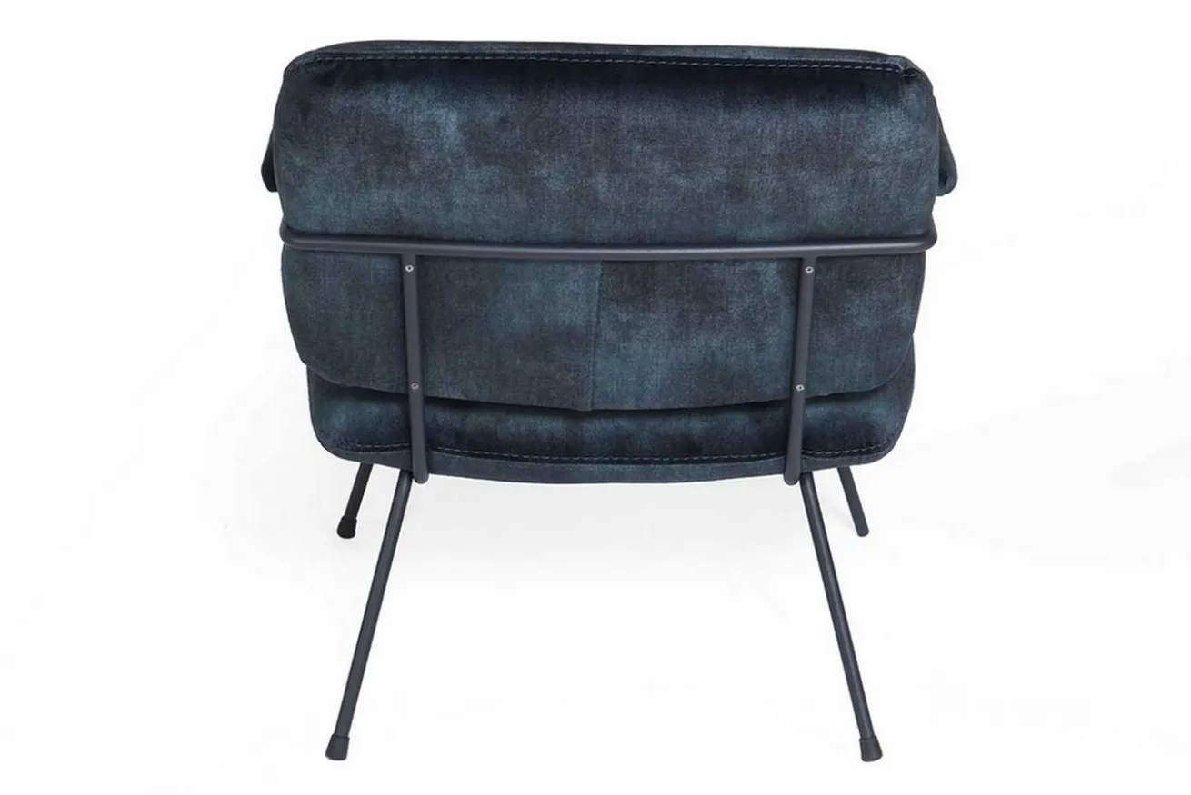 Loungesessel Bossa Nova Samt schwarz-blau