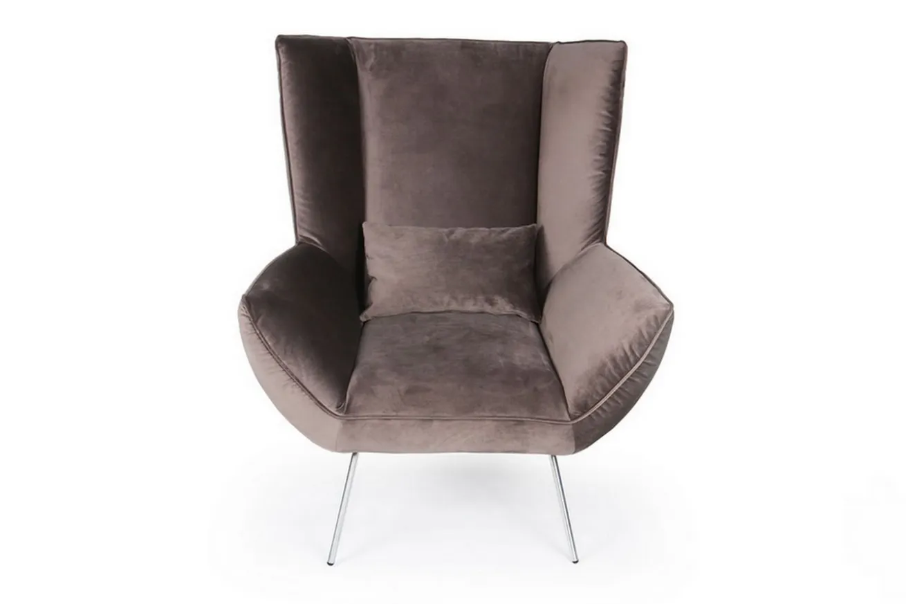 Loungesessel Evelin Velvet mit dem Sonderfuß chrome matt