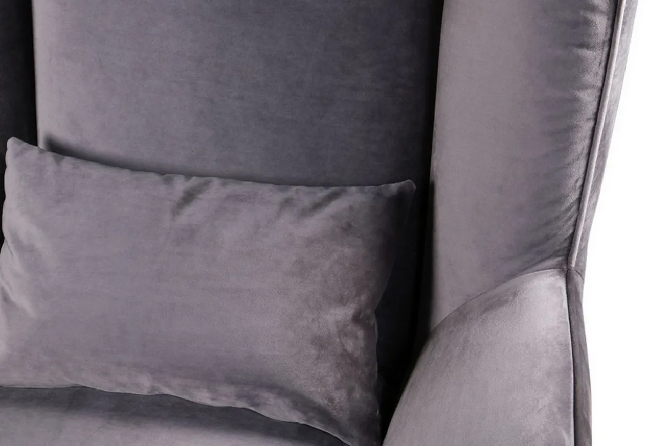 Loungesessel Evelin Velvet mit dem Sonderfuß chrome matt