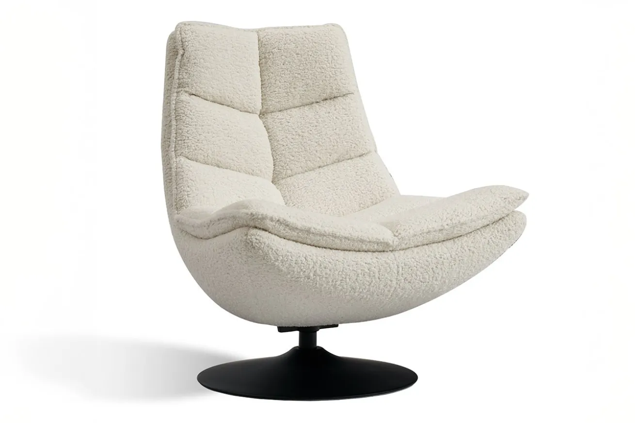 Loungesessel Marco Boucléstoff weiss