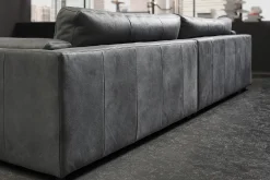 Loungesofa Ken Leder anthrazit
