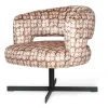 Low Dining Sessel Lennox Stoff Retro gemustert