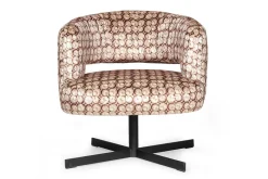 Low Dining Sessel Lennox Stoff Retro gemustert