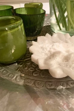 Marmorschale Flower weiß klein