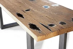 Massivholztisch Alteiche Eiche Metallgestell