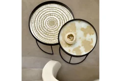 Notre Monde Tablett rund gold silber D 61 cm