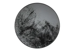 Notre Monde Tablett rund schwarz silber D 61 cm