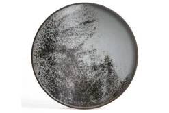 Notre Monde Tablett rund schwarz silber D 61 cm