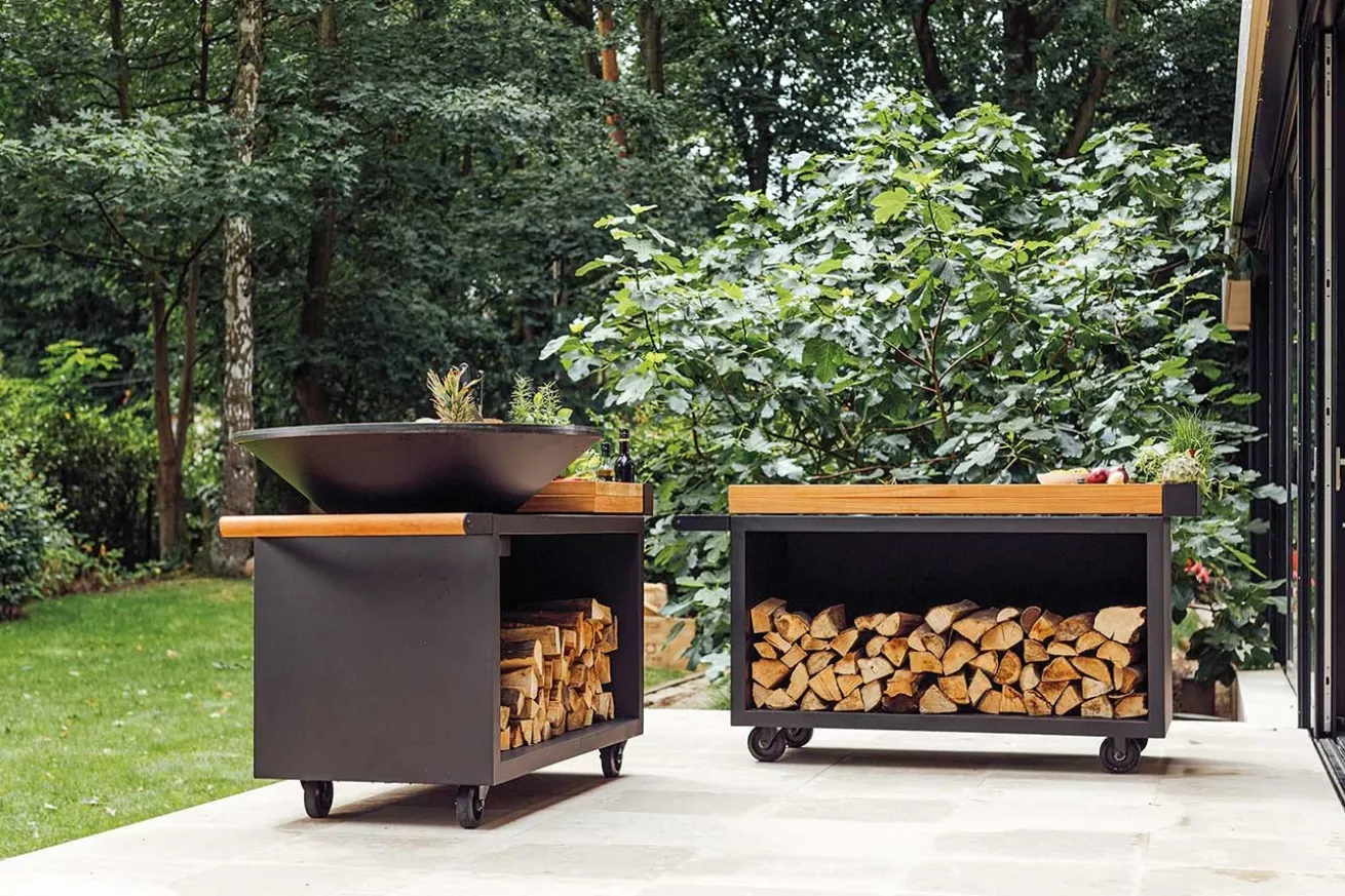 Ofyr Grill Island Black 100 PRO Teakholz