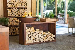 Ofyr Grill Island Corten 85 Teakholz