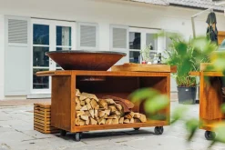 Ofyr Grill Island Corten 100 PRO Teakholz