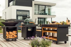 Ofyr Kamado Table Black Teak B 75 cm