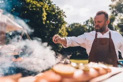 Ofyr Lederschürze braun