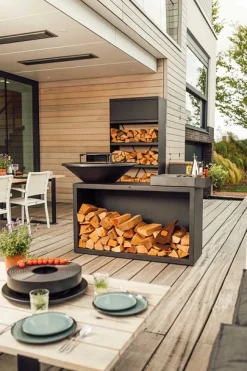 Ofyr Wood Storage Regal Black 100