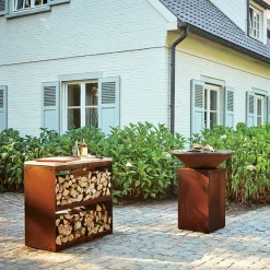 Ofyr Wood Storage Regal Corten Dressoir niedrig