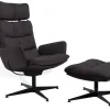 Ottomane Arva Lounge Leder schwarz
