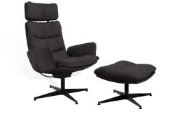 Ottomane Arva Lounge Leder schwarz