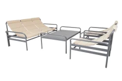 Outdoor Sling Couchtisch grau B 135 cm