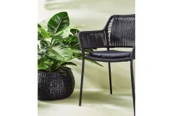 Outdoorstuhl Amaya geflochten schwarz