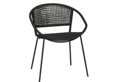 Outdoorstuhl Lario Rattan schwarz