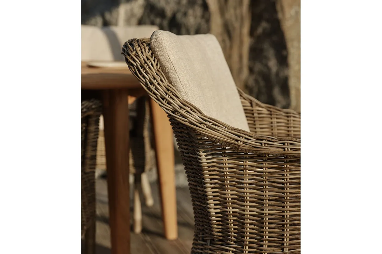 Outdoorstuhl Lenora Rattan natur