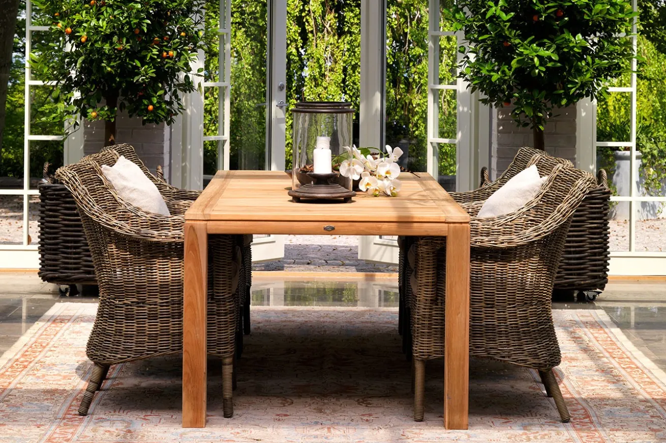 Outdoorstuhl Lenora Rattan natur