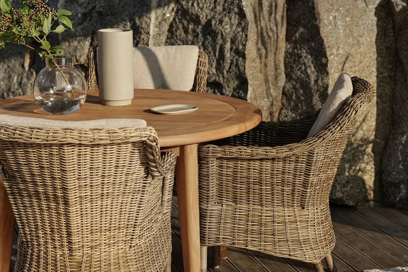 Outdoorstuhl Lenora Rattan natur
