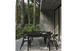 Outdoortisch Bok Teak schwarz 162 cm