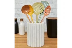 Pfannenwender Emaille blaugelb