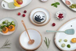 Pfannenwender Emaille blaugelb