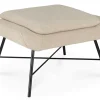 Polsterhocker Barrow Stoff weiß B 60 cm