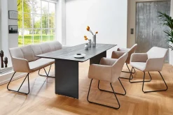 Polsterstuhl Paula Leder rosa