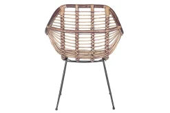 Rattanstuhl mit Armlehne und Metallkufe