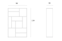 Regal M Eiche massiv H 139 cm