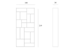 Regal M Eiche massiv H 219 cm