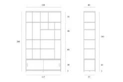 Regal Studio Teak massiv H 205 cm