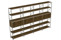 Regalwand System 180 Walnuss B 291 cm