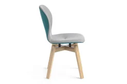 Schalenstuhl Match 91 PB06 bicol. grau/türkis
