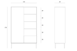 Schrank Blackbird Eiche massiv H 178 cm